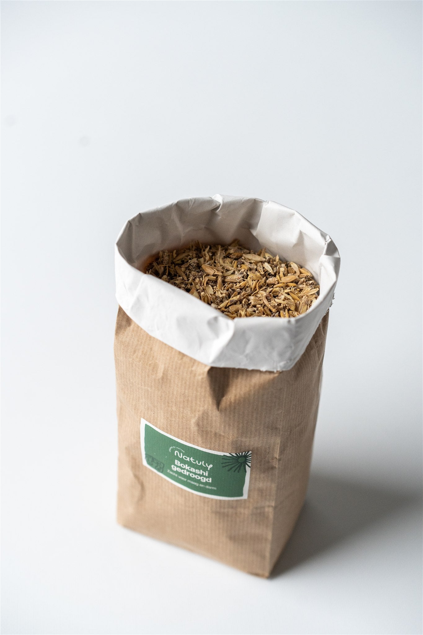 Bokashi gedroogd verpakking bovenaanzicht